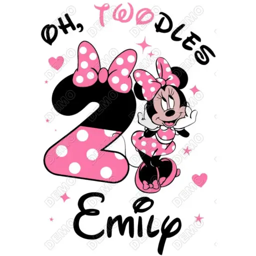 Minnie Mouse  Birthday   Custom  DTF  Shirt Iron on Transfer