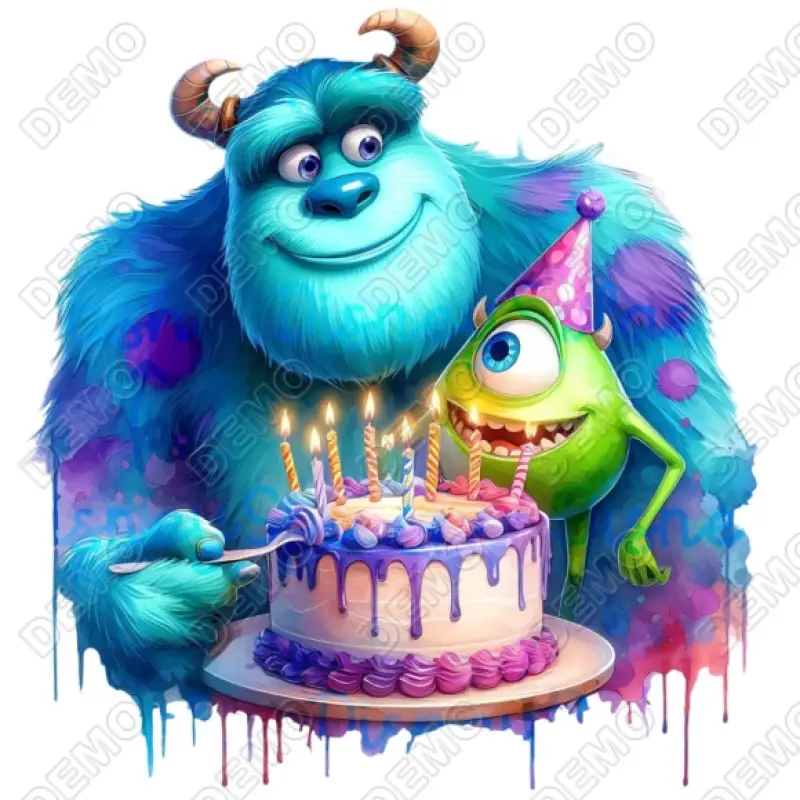 Monsters, Inc. Birthday party DTF Shirt Iron on Transfer Monsters, Inc. Birthday party DTF Shirt Iron on Transfer