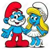 Papa Smurf and Smurfette DTF  DTF  Iron on Transfer  