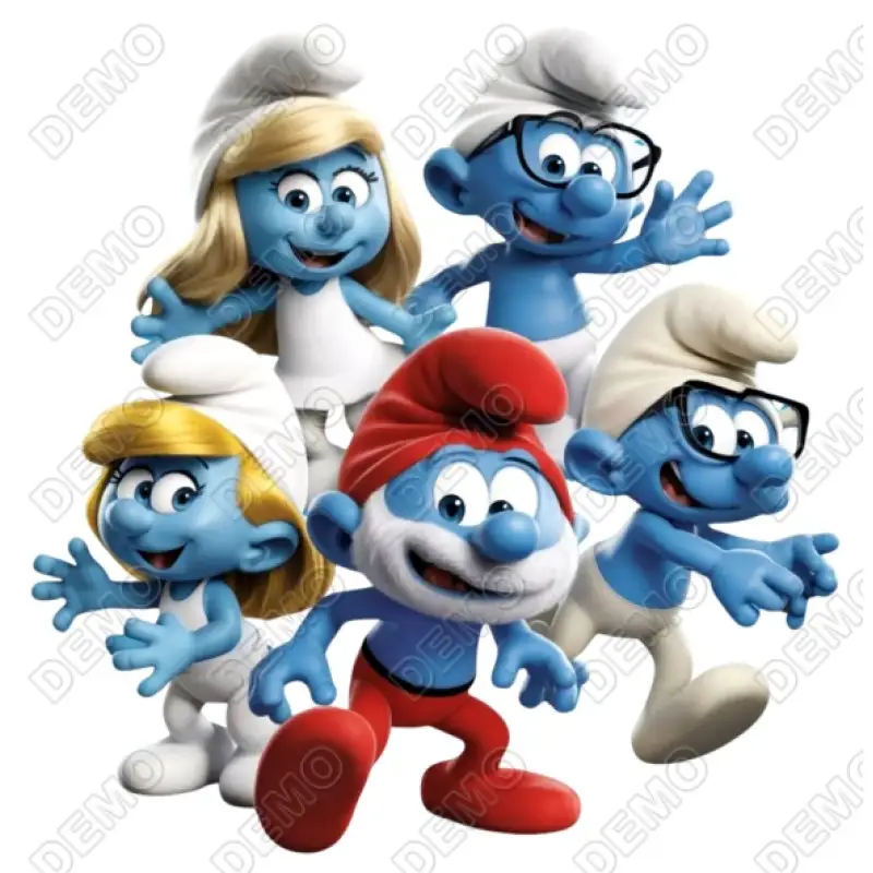 Smurfs  Group  DTF Iron on Transfer