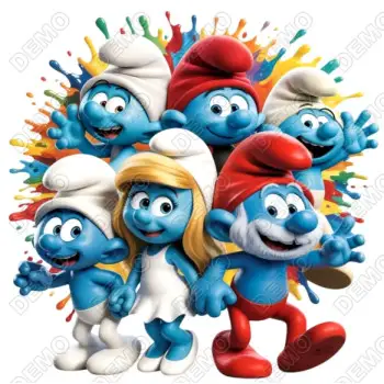 Smurfs  Group  DTF Iron on Transfer N6