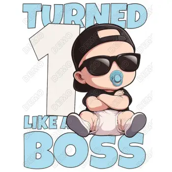 Turned One Boss Baby DTF Iron on Transfer 