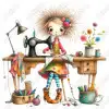 Whimsical  Fairy Sewing DTF Iron on Transfer 