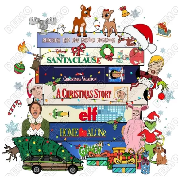 90's Style Christmas  DTF  Shirt Iron on Transfer