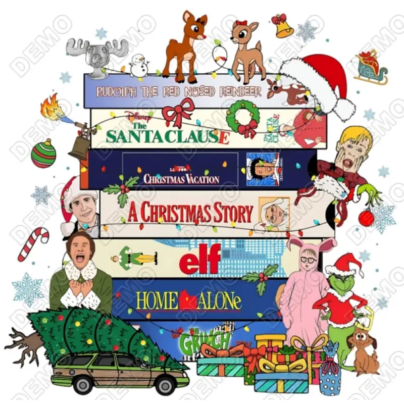 90's Style Christmas  DTF  Shirt Iron on Transfer