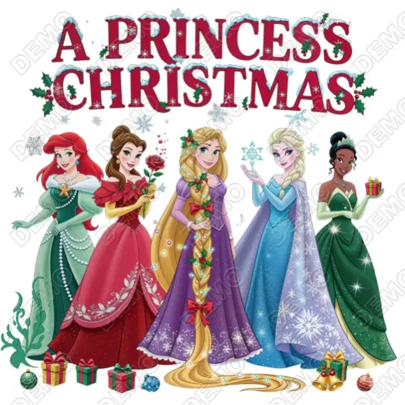 A Princess Christmas  DTF Shirt Iron on Transfer