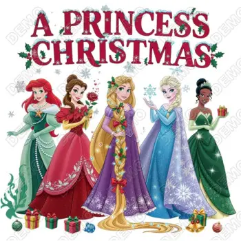  A Princess Christmas  DTF Shirt Iron on Transfer