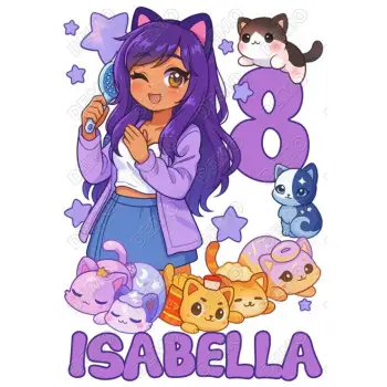 Aphmau Gaming Cat  Birthday  Personalized   DTF Shirt Iron on Transfer