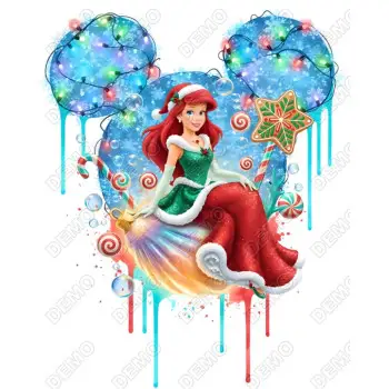 Ariel  Mermaid  Christmas  DTF  Shirt Iron on Transfer 