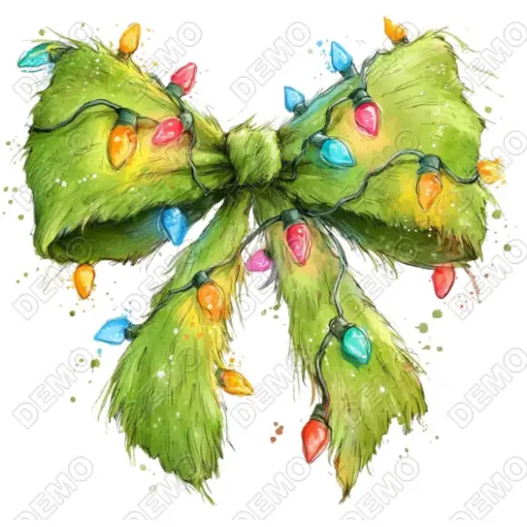 Christmas  Bow  DTF  Shirt Iron on Transfer