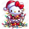 Christmas  Hello Kitty DTF  Shirt Iron on Transfer 