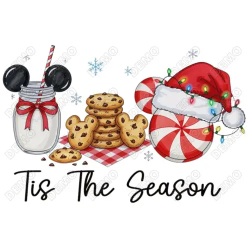 Christmas Mickey Cookies DTF Shirt Iron on Transfer