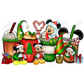Christmas   Mickey Mouse  DTF Shirt Iron on Transfer 