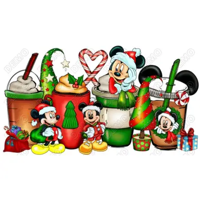 Christmas   Mickey Mouse  DTF Shirt Iron on Transfer