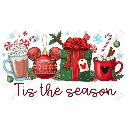 Christmas Ornaments Coffee DTF  Shirt Iron on Transfer