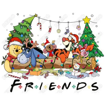  Christmas  Pooh Tiger Friends  DTF  Shirt Iron on Transfer 
