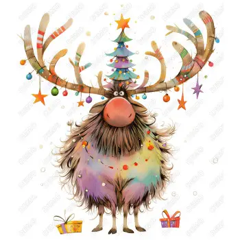 Christmas Reindeer DTF Iron on Transfer