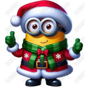  Christmas Santa Minion DTF Iron on Transfer 