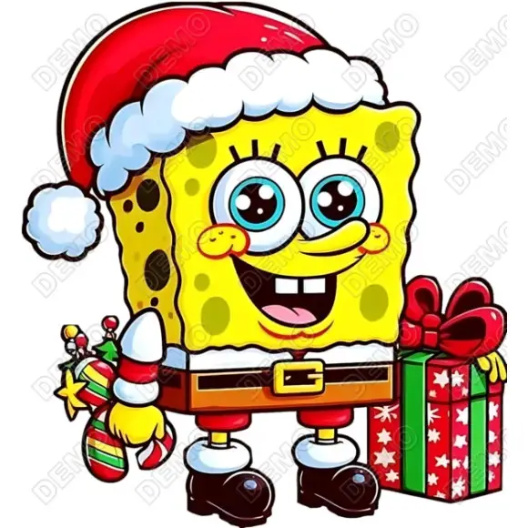 Christmas  SpongeBob SquarePants DTF   Iron on Transfer