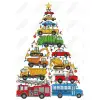  Christmas  Tree Bus Trucks DTF  Shirt Iron on Transfer