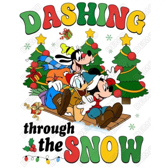 Dushing through the snow Christmas  DTF Shirt Iron on Transfer