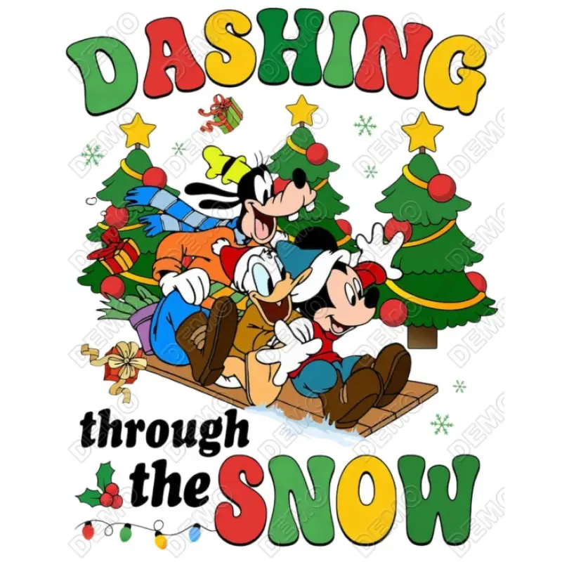 Dushing through the snow Christmas  DTF Shirt Iron on Transfer
