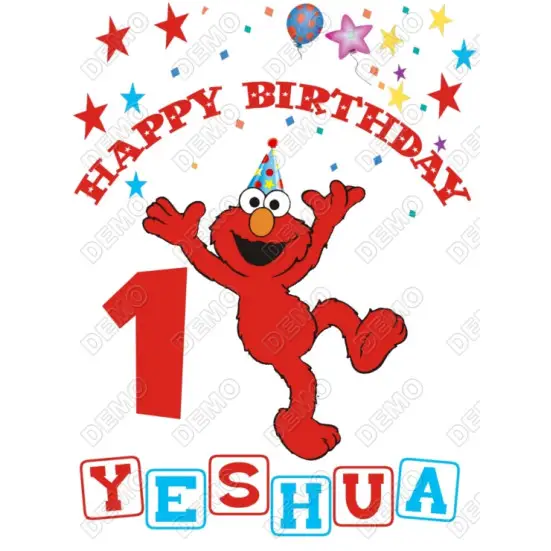 Elmo  Birthday Personalized Custom DTF  Shirt Iron on Transfer