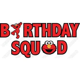Elmo  Birthday Squad DTF Iron on Transfer 