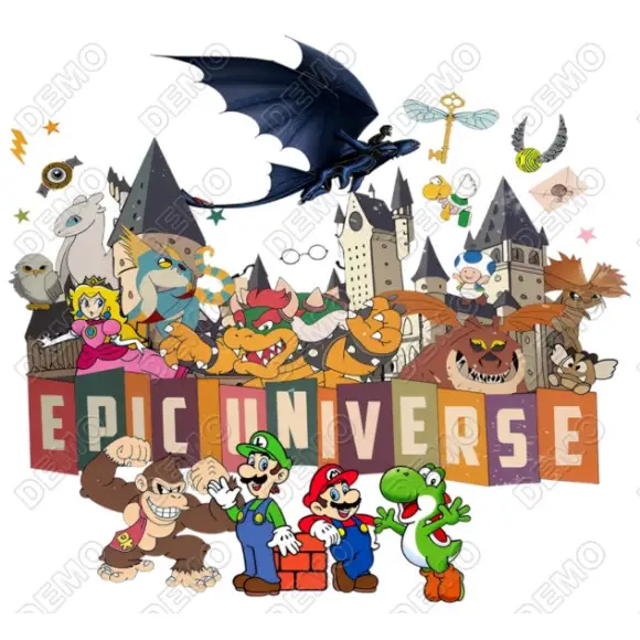 Epic Universe DTF  Shirt Heat Iron on Transfer N8