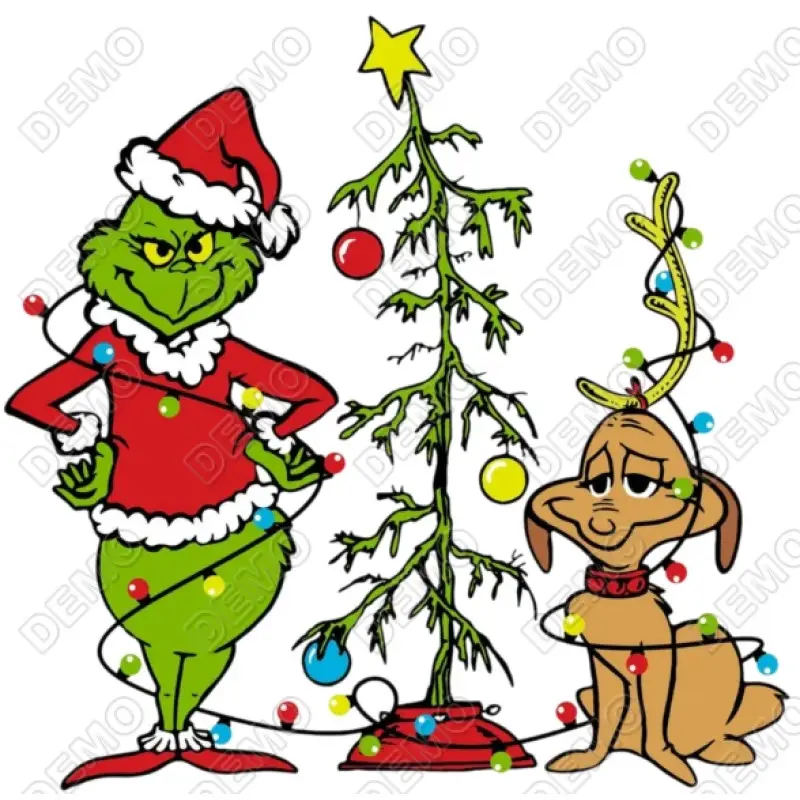 Grinch  Christmas  Tree  DTF  Shirt  Iron on Transfer N8 Grinch  Christmas  Tree  DTF  Shirt  Iron on Transfer N8