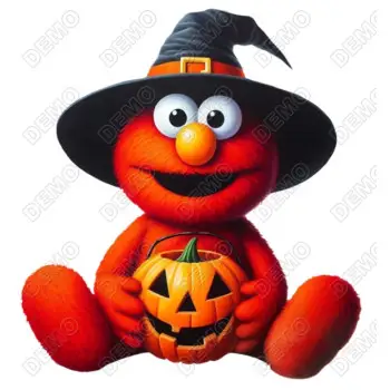  Halloween Elmo Pumpkin  DTF  Iron on Transfer