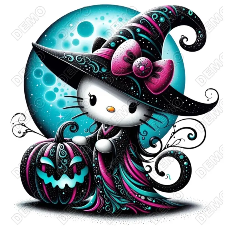 Halloween Hello Kitty DTF Iron on Transfer Halloween Hello Kitty DTF Iron on Transfer