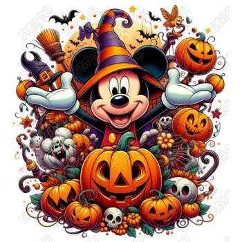  Halloween Mickey Mouse Pumpkin  DTF  Iron on Transfer