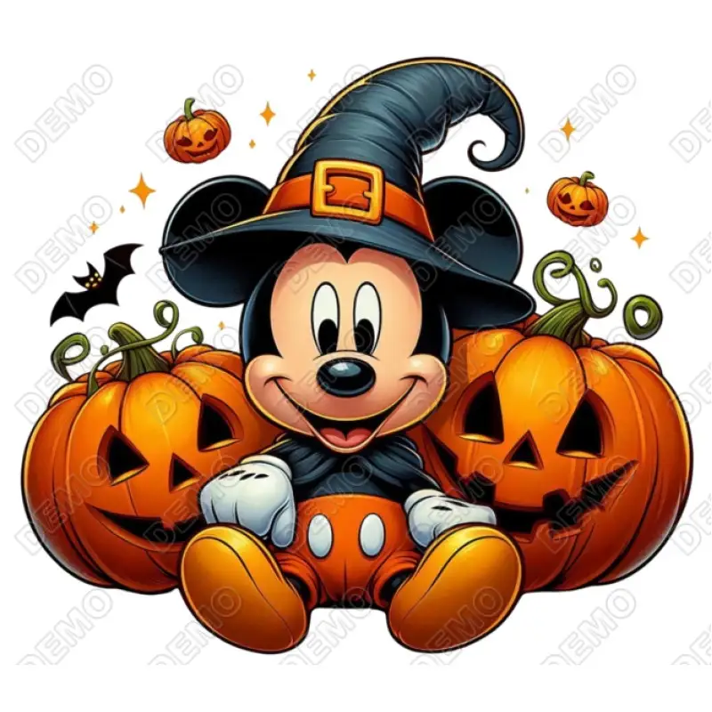 Halloween Mickey Mouse Pumpkin  DTF  Iron on Transfer N8