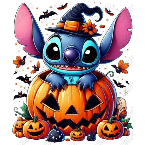 Halloween Stitch Pumpkin  DTF  Iron on Transfer N9