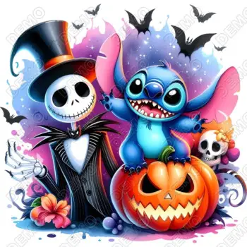 Halloween Stitch Skellington DTF  Iron on Transfer  Halloween Stitch Skellington DTF  Iron on Transfer