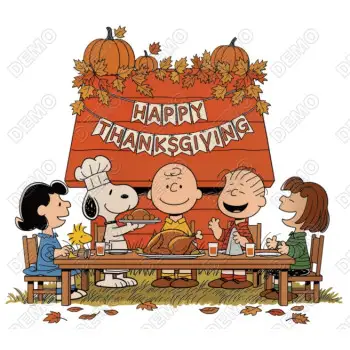 Happy Thanksgiving  Charlie Brown DTF Iron on Transfer 