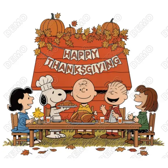 Happy Thanksgiving  Charlie Brown DTF Iron on Transfer