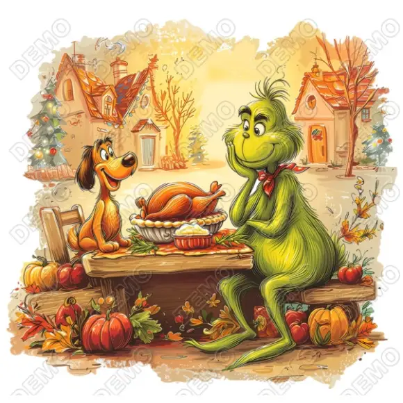Happy Thanksgiving  Grinch DTF  Iron on Transfer