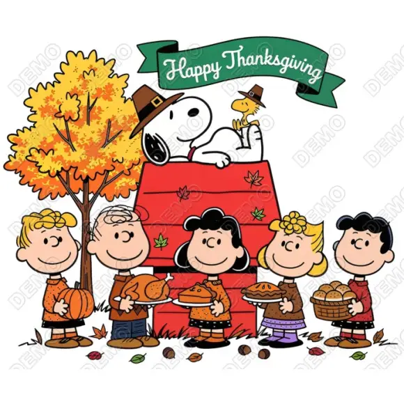 Happy Thanksgiving  Peanuts, Charlie Brown DTF  Iron on Transfer