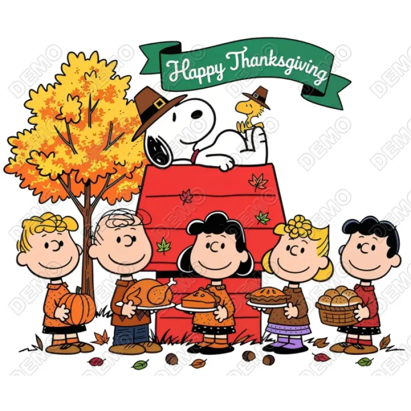 Happy Thanksgiving  Peanuts, Charlie Brown DTF  Iron on Transfer