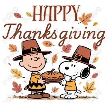 Happy Thanksgiving  Peanuts, Snoopy, Charlie Brown DTF  Iron on Transfer 