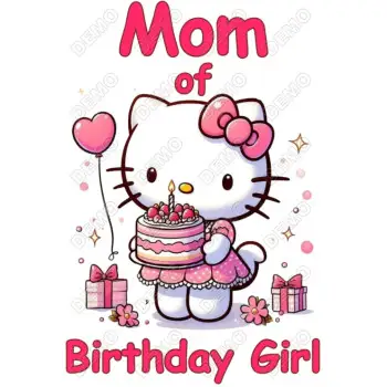 Hello Kitty Family Member  Birthday Custom  DTF Iron on Transfer