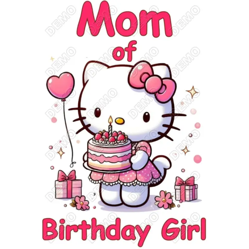 Hello Kitty Family Member  Birthday Custom  DTF Iron on Transfer