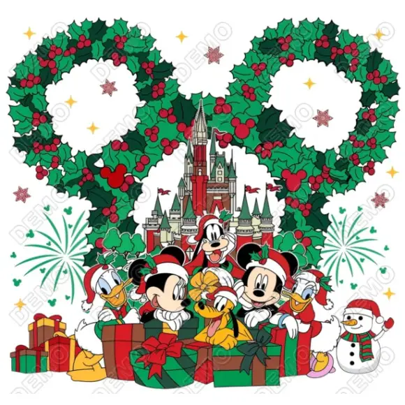 Mickey Mouse Disney Christmas  DTF Shirt Iron on Transfer