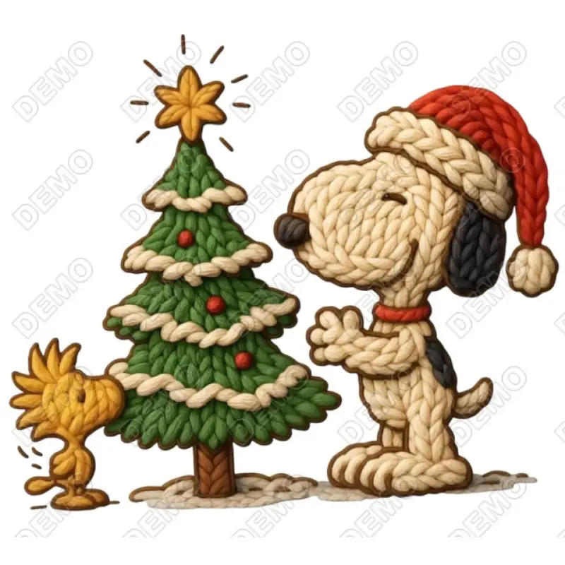 Peanuts Christmas Faux Yarn  DTF Iron on Transfer