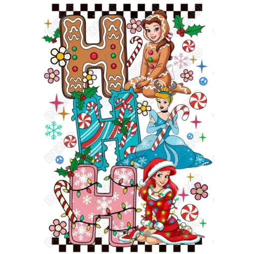 Princess Christmas  DTF  Shirt  Iron on Transfer