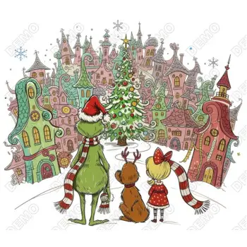 Retro Christmas Grinch DTF  Shirt Iron on Transfer