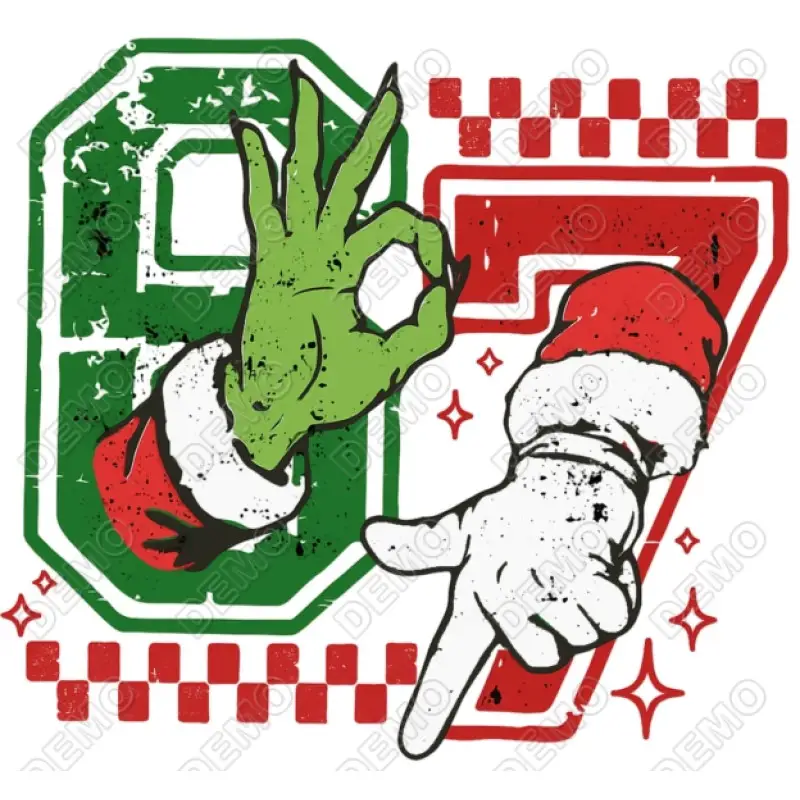 SIX SEVEN 67 Christmas Grinch  DTF Iron on Transfer