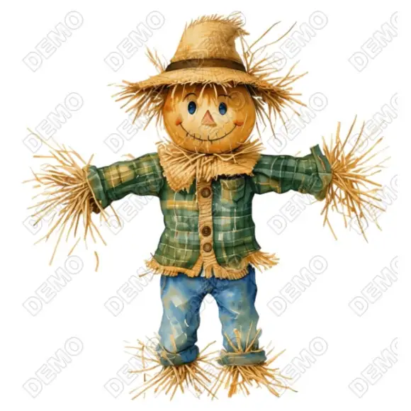 Scarecrows Green Thanksgiving  DTF Shirt Iron on Transfer
